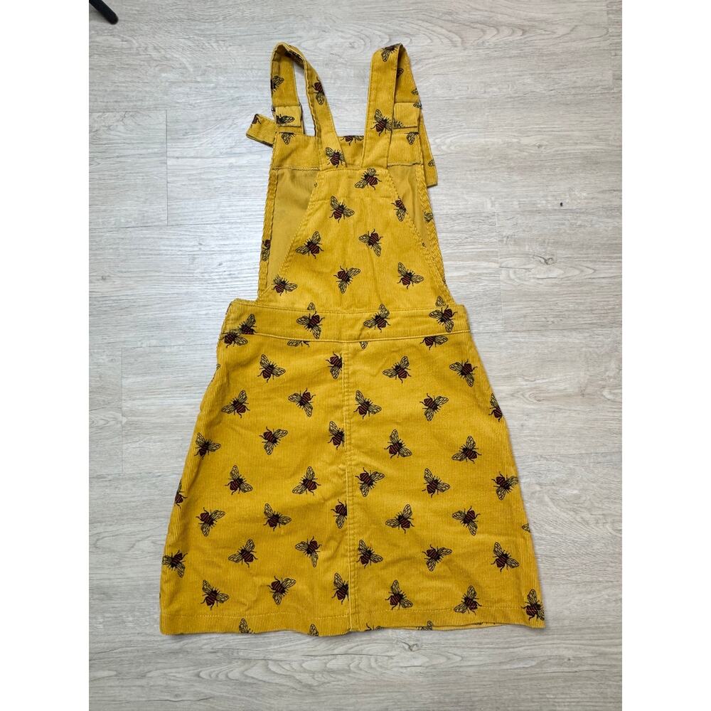 Run & Fly Gold Bee Corduroy Pinafore Dress | Made in England